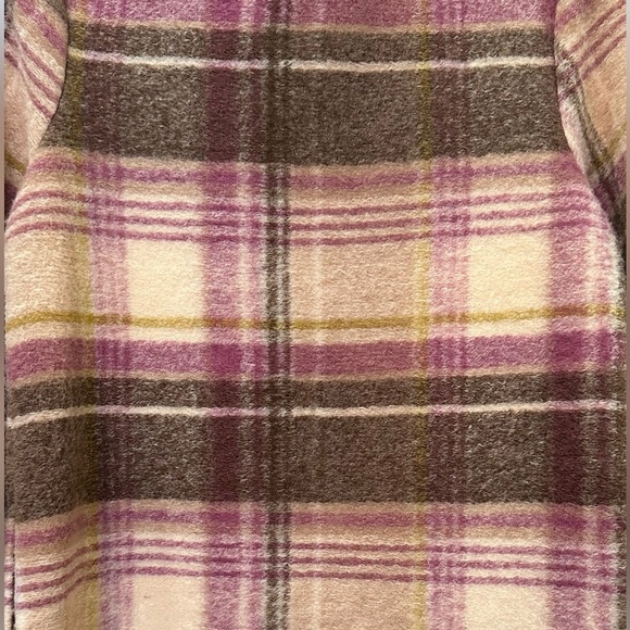 RACHEL ZOE Pink and Tan Plaid Open Front Coat with Pockets Size XS - Picture 8 of 11